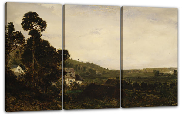 Leinwandbild Théodore Rousseau - Eine alte Kapelle in einem Tal
