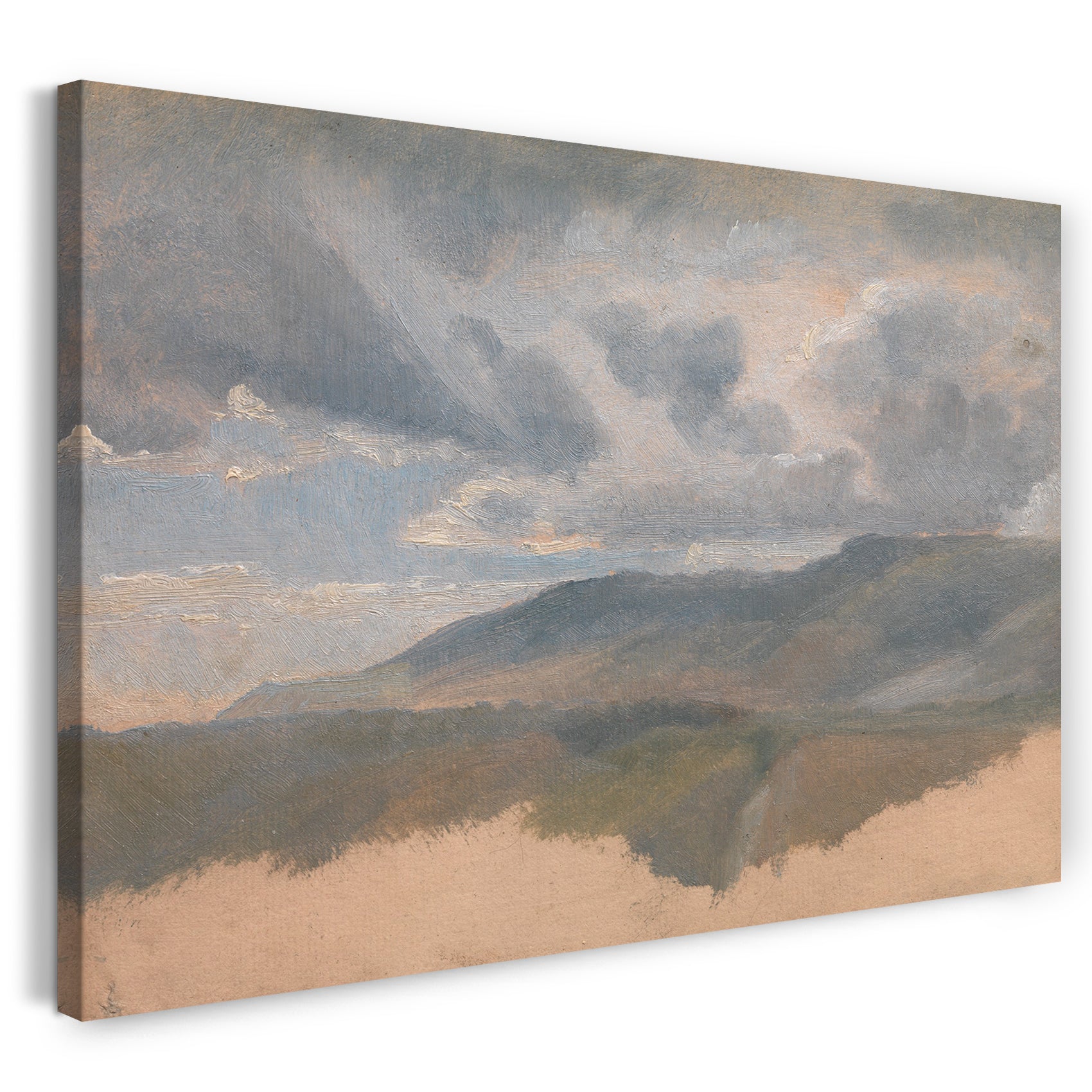 Leinwandbild Emile Loubon - Landschaftsstudie mit Wolken