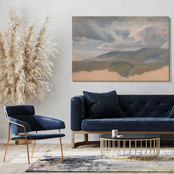 Leinwandbild Emile Loubon - Landschaftsstudie mit Wolken