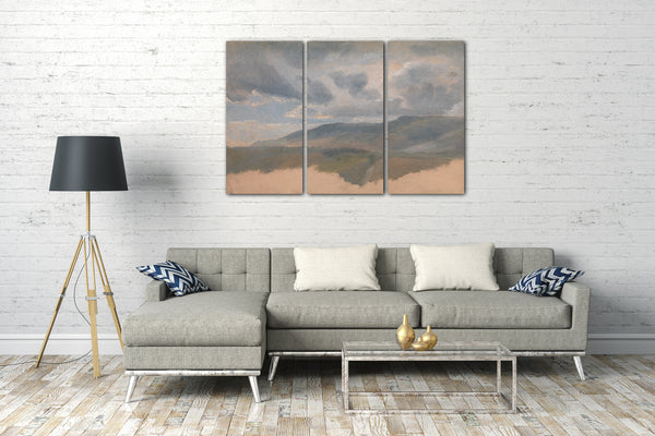 Leinwandbild Emile Loubon - Landschaftsstudie mit Wolken