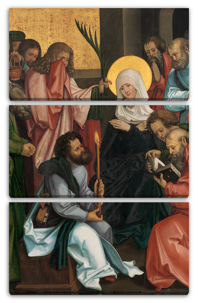 Leinwandbild Hans Schäufelein - Die Mariä Entschlafenheit; (rückwärts) Christus trägt das Kreuz