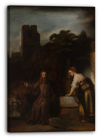 Leinwandbild Stil von Rembrandt - Christus und die Frau von Samaria