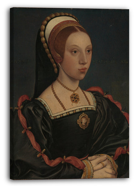 Leinwandbild Workshop von Hans Holbein dem Jüngeren - Portrait einer jungen Frau