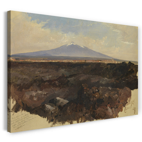 Leinwandbild Edward Lear - Catania und der Ätna