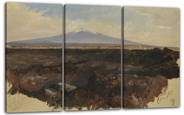 Leinwandbild Edward Lear - Catania und der Ätna