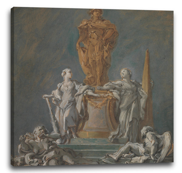 Leinwandbild François Boucher - Studie für ein Denkmal für eine Fürstenfigur