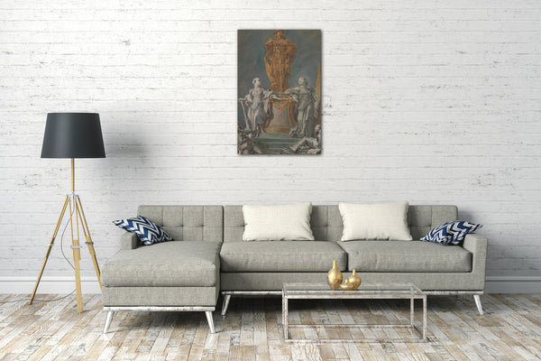 Leinwandbild François Boucher - Studie für ein Denkmal für eine Fürstenfigur