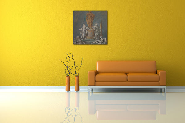 Leinwandbild François Boucher - Studie für ein Denkmal für eine Fürstenfigur