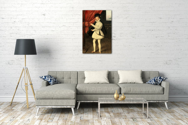 Leinwandbild Monogrammist LAM - Portrait eines Mannes im Weiß