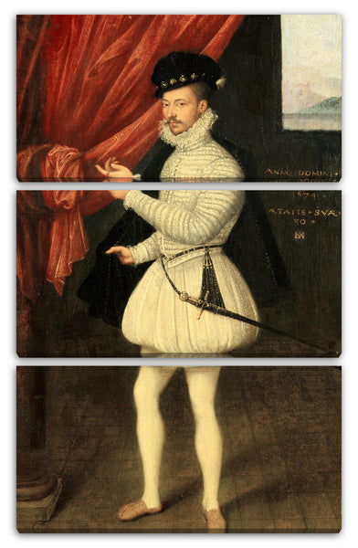 Leinwandbild Monogrammist LAM - Portrait eines Mannes im Weiß