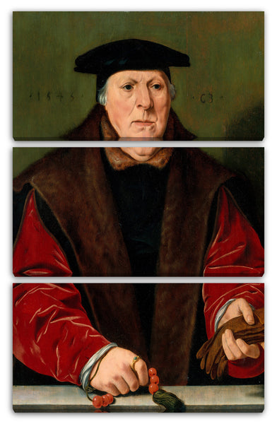 Leinwandbild Kopie nach Jan Cornelisz Vermeyen - Portrait eines Mannes mit einem Rosenbeet