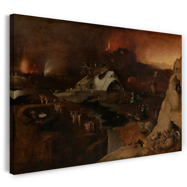 Leinwandbild Nachfolger von Hieronymus Bosch - Christi Abstieg in die Hölle