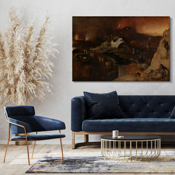 Leinwandbild Nachfolger von Hieronymus Bosch - Christi Abstieg in die Hölle