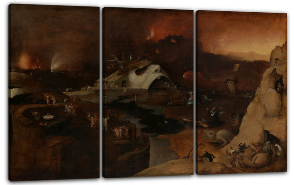 Leinwandbild Nachfolger von Hieronymus Bosch - Christi Abstieg in die Hölle