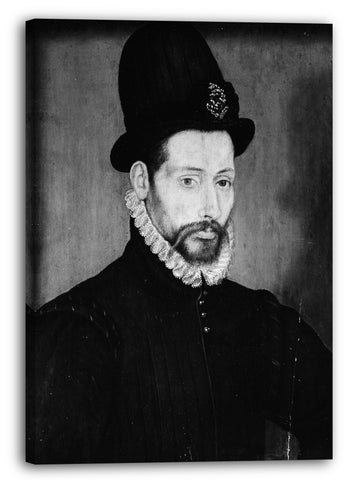 Leinwandbild Französischer Maler - Portrait eines Mannes mit einem hohen Hut