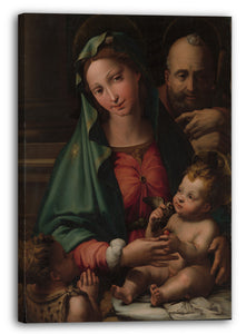 Leinwandbild Perino del Vaga - Die Heilige Familie mit dem Säugling Johannes der Täufer