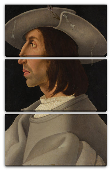 Leinwandbild ? Italienischer Maler (ca. 1525) - Portrait eines Mannes im Profil