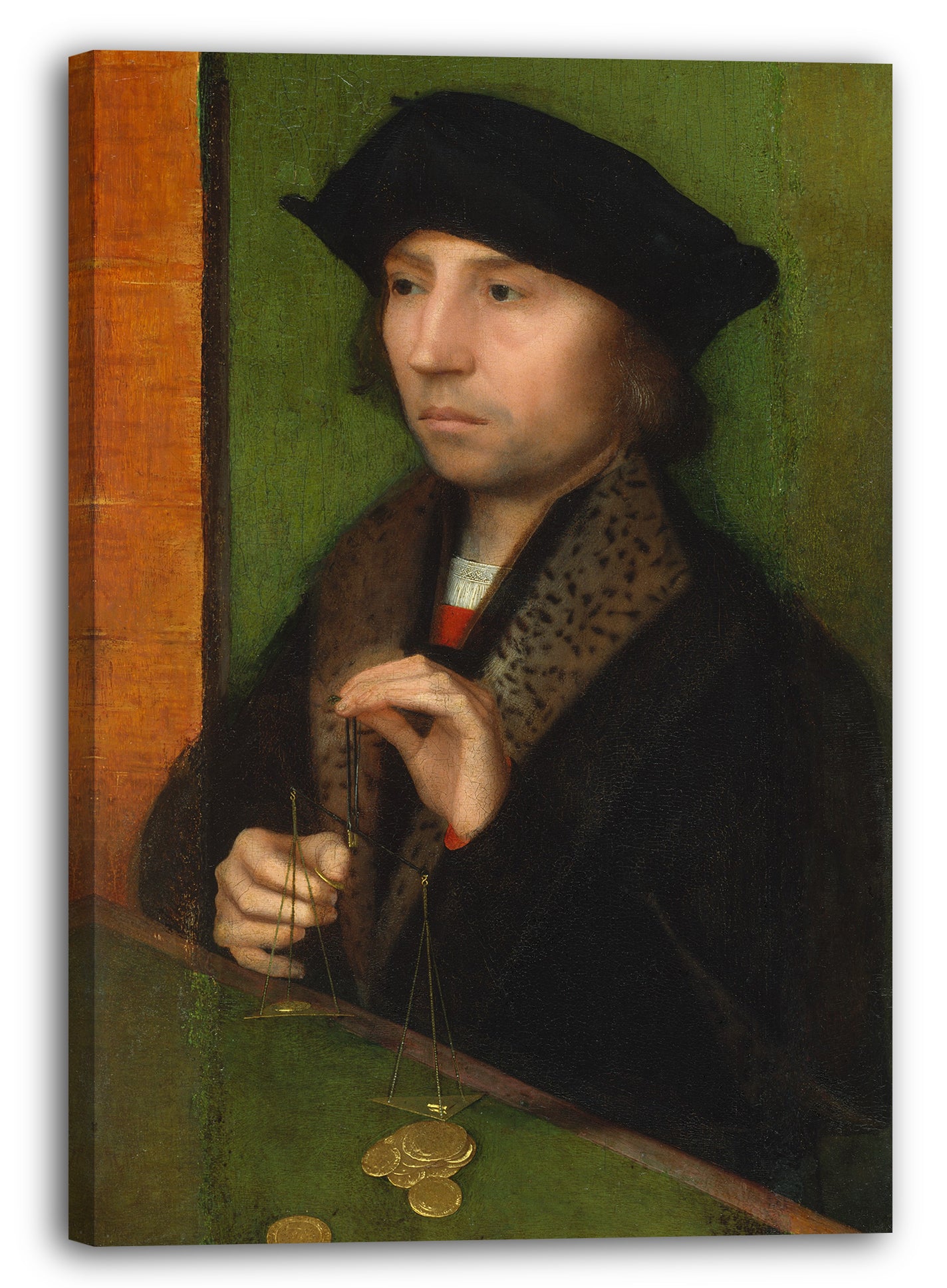 Leinwandbild Adriaen Isenbrant - Mann wiegt Gold