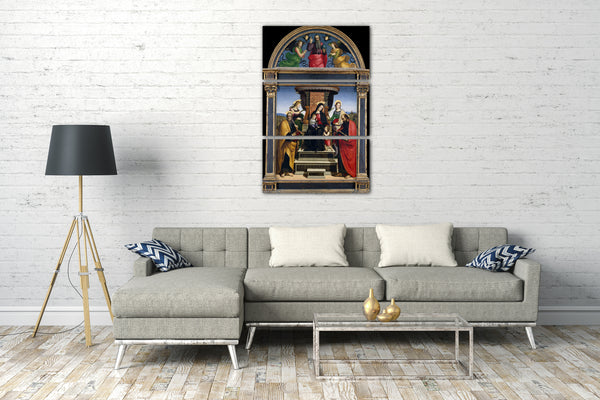 Leinwandbild Raphael - Madonna und Kind thronend mit Heiligen