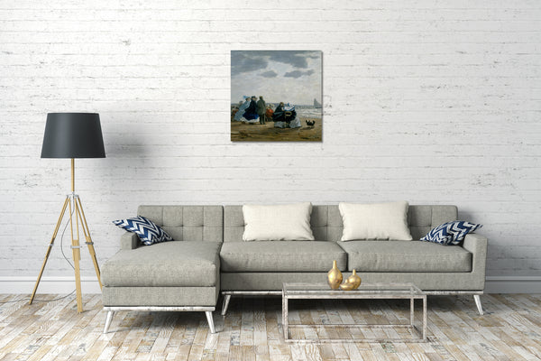 Leinwandbild Eugène Boudin - Am Strand, Dieppe