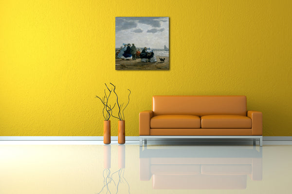 Leinwandbild Eugène Boudin - Am Strand, Dieppe