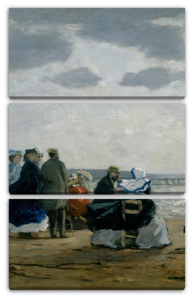 Leinwandbild Eugène Boudin - Am Strand, Dieppe
