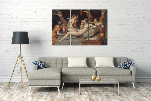 Leinwandbild Meister der Flora - Die Geburt des Amors