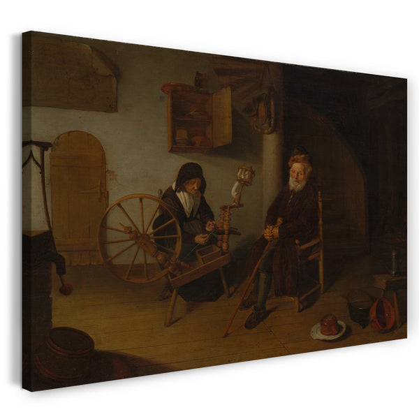 Leinwandbild Quirijn van Brekelenkam - Der Spinner