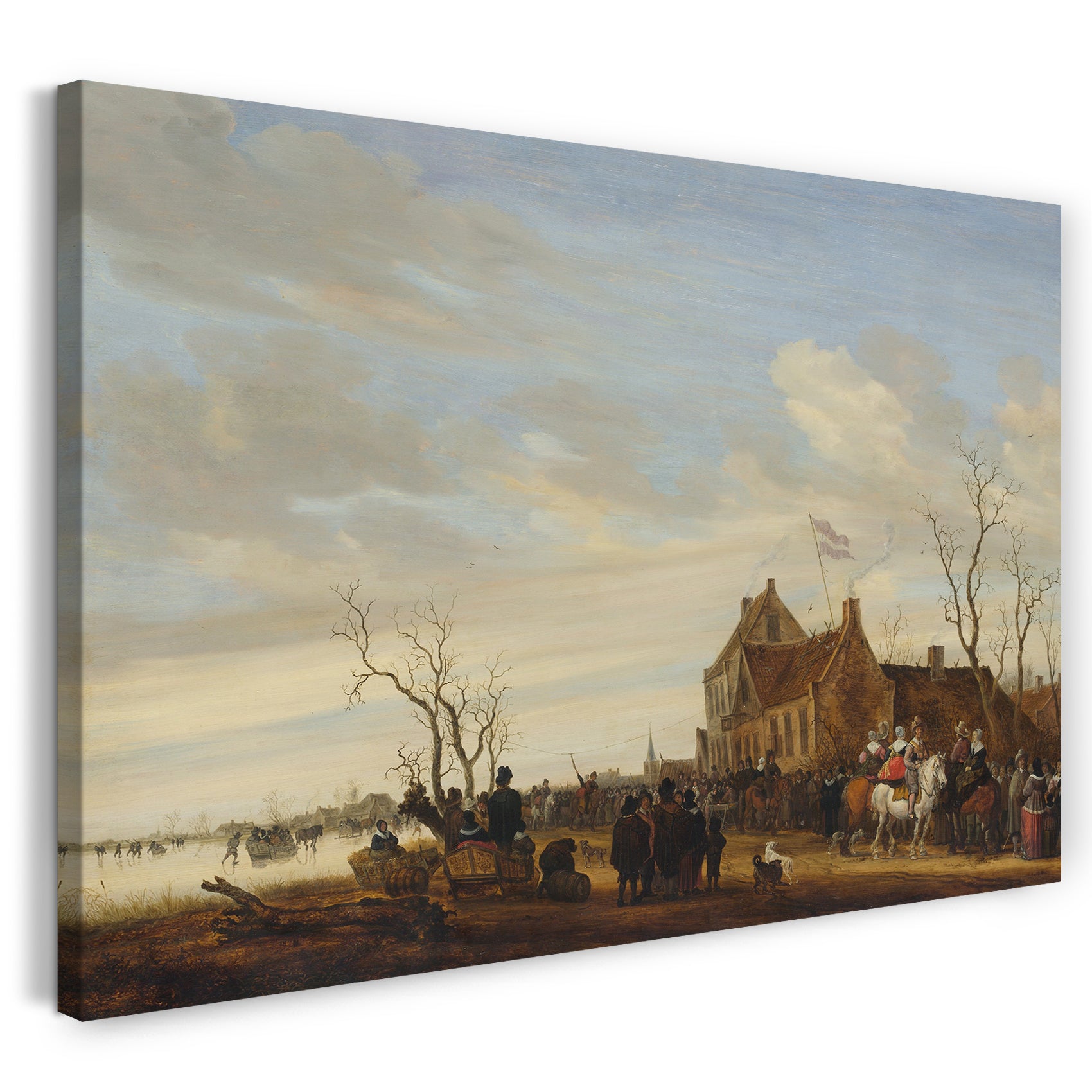Leinwandbild Salomon van Ruysdael - Den Aal zeichnen