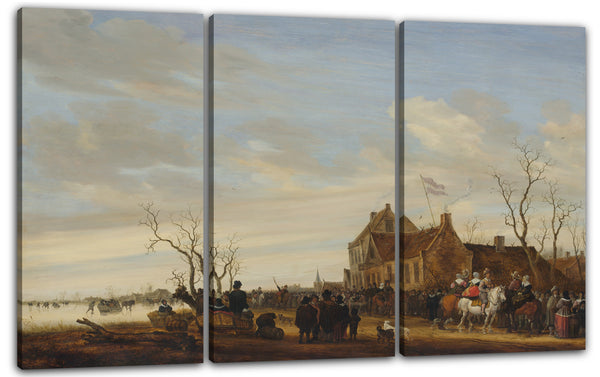 Leinwandbild Salomon van Ruysdael - Den Aal zeichnen
