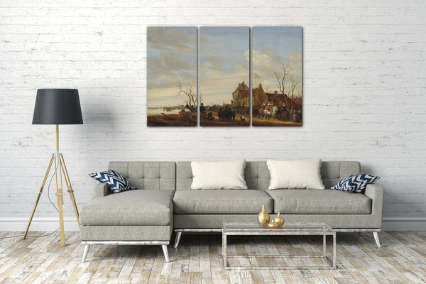 Leinwandbild Salomon van Ruysdael - Den Aal zeichnen