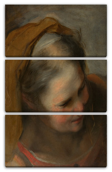 Leinwandbild Federico Barocci - Kopf einer alten Frau, die nach rechts unten schaut (Heilige Elisabeth)
