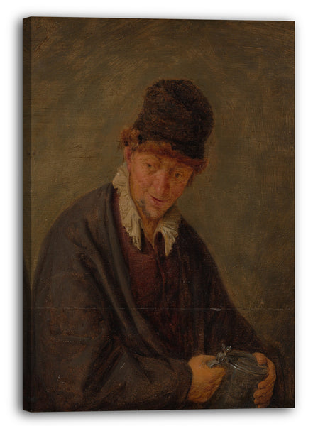 Leinwandbild Stil von Adriaen van Ostade - Mann mit einem Krug