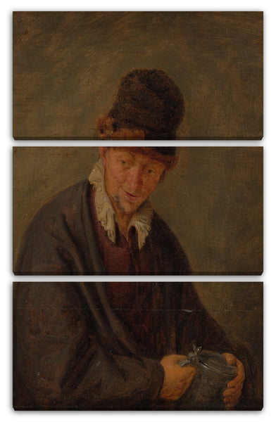 Leinwandbild Stil von Adriaen van Ostade - Mann mit einem Krug