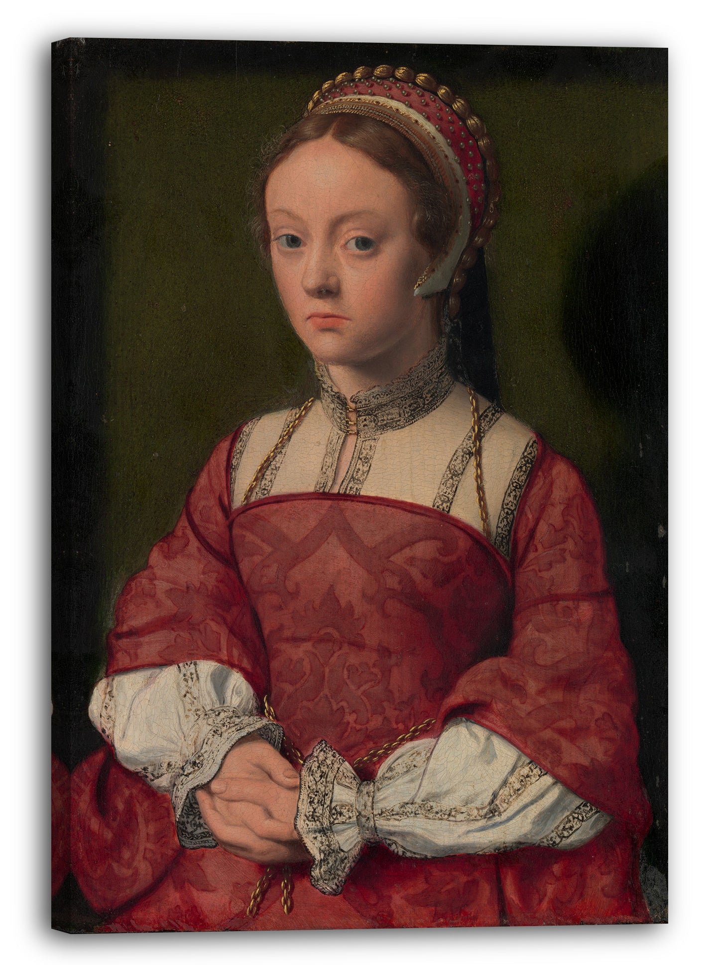 Leinwandbild Niederländischer Maler (um 1535) - Portrait einer jungen Frau