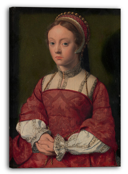 Leinwandbild Niederländischer Maler (um 1535) - Portrait einer jungen Frau