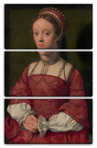 Leinwandbild Niederländischer Maler (um 1535) - Portrait einer jungen Frau