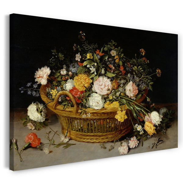 Leinwandbild Jan Brueghel der Jüngere - Ein Korb mit Blumen