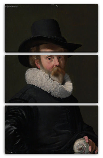 Leinwandbild Thomas de Keyser - Portrait eines Mannes mit einem Muschelschale