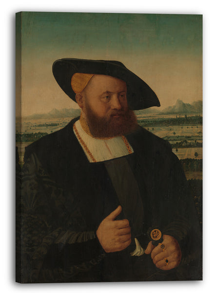 Leinwandbild Conrad Faber von Creuznach - Porträt eines Mannes mit dem Kopf eines Mohren auf seinem Siegelring