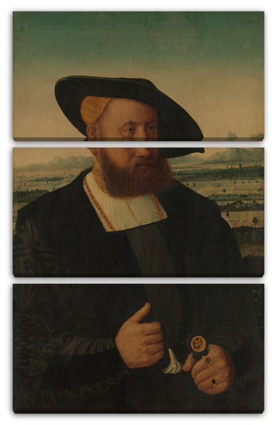 Leinwandbild Conrad Faber von Creuznach - Porträt eines Mannes mit dem Kopf eines Mohren auf seinem Siegelring