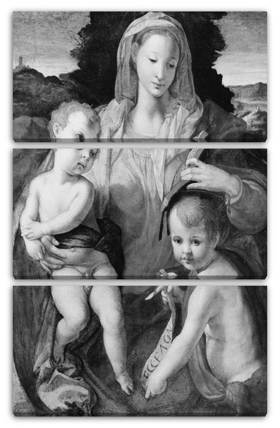 Leinwandbild Italienischer (Florentiner) Maler (Mitte 16. Jahrhundert) - Madonna und Kind mit dem jungen Johannes der Täufer