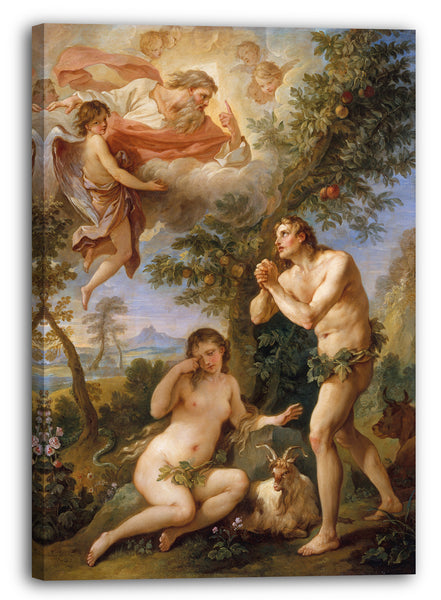 Leinwandbild Charles Joseph Natoire - Die Zurechtweisung von Adam und Eva