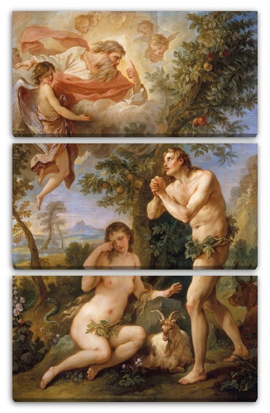 Leinwandbild Charles Joseph Natoire - Die Zurechtweisung von Adam und Eva
