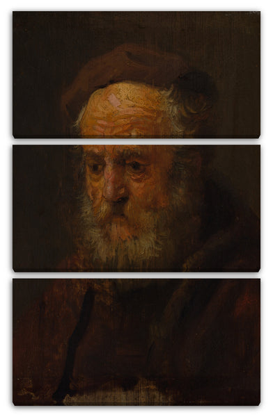 Leinwandbild Stil von Rembrandt - Studie Kopf eines alten Mannes