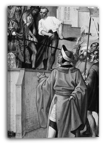 Leinwandbild Workshop von Cornelis Engebrechtsz - Ecce Homo, (rückwärts) Christus Segen; Die Entkleidung Christi, (umgekehrt) Johannes der Täufer