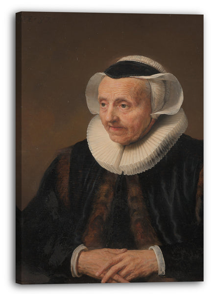 Leinwandbild Stil von Jacob Backer - Portrait einer alten Frau