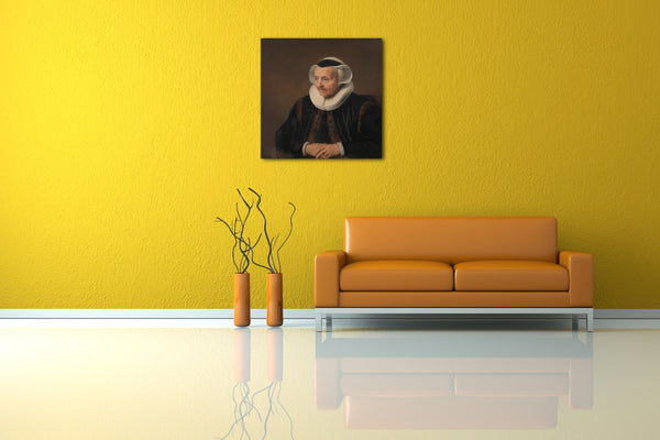 Leinwandbild Stil von Jacob Backer - Portrait einer alten Frau