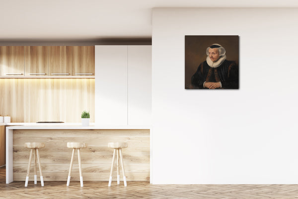Leinwandbild Stil von Jacob Backer - Portrait einer alten Frau