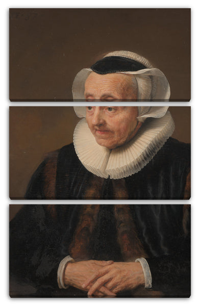 Leinwandbild Stil von Jacob Backer - Portrait einer alten Frau